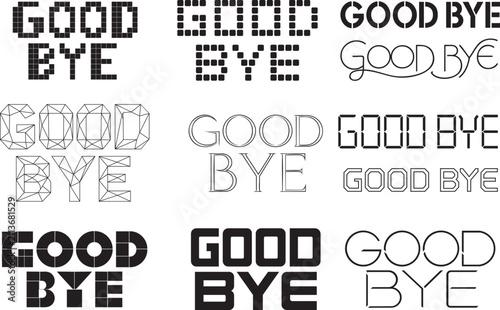 Good Bye Typography Lettering  vector Collection 1