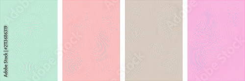 Foto Abstract decorative panels with intricate hand drawn line art patterns in pastel