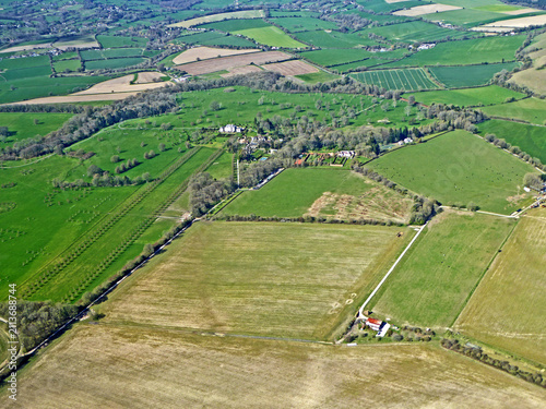 Aerial view of the fields in Wiltshire	