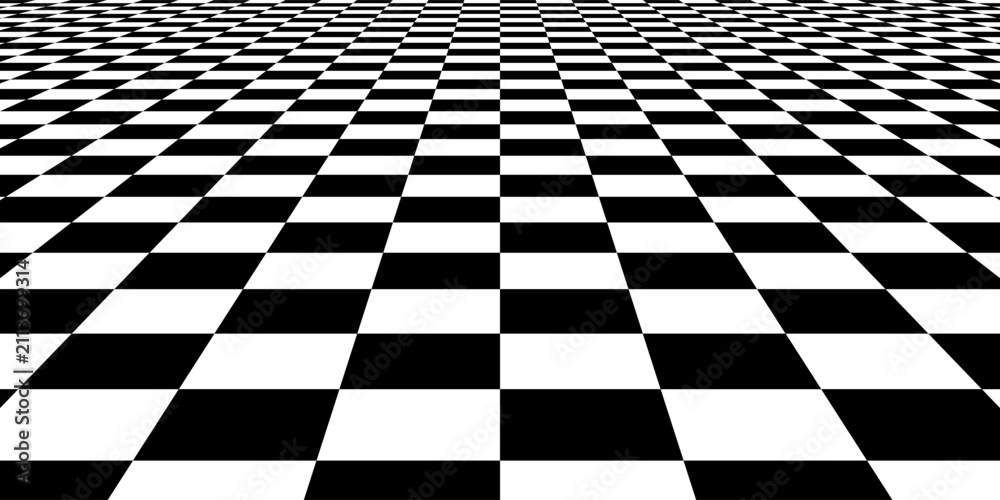 Naklejka premium Black and white checkered pattern . Chess pattern . Black and white square background .