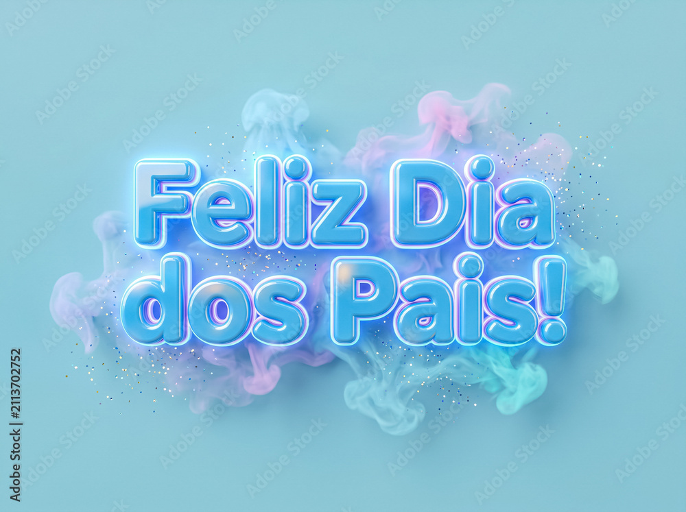 Fototapeta premium 3D text feliz dia dos pais