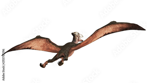 Majestic pterosaur gliding through the sky.