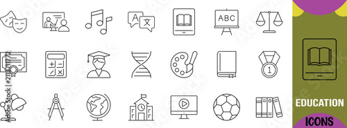 Quadro su tela Education learning school subject icons