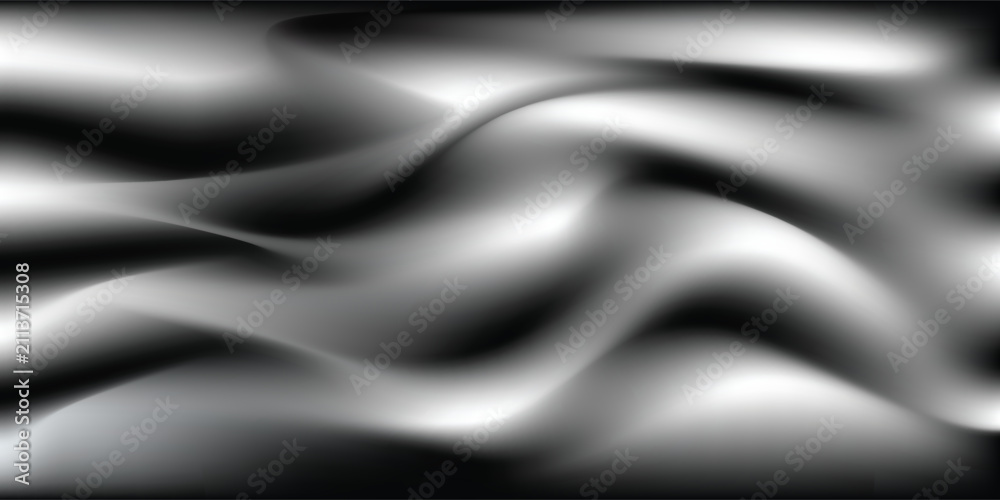 Fototapeta premium Abstract black and white liquid marble mesh gradient background with wavy flow texture