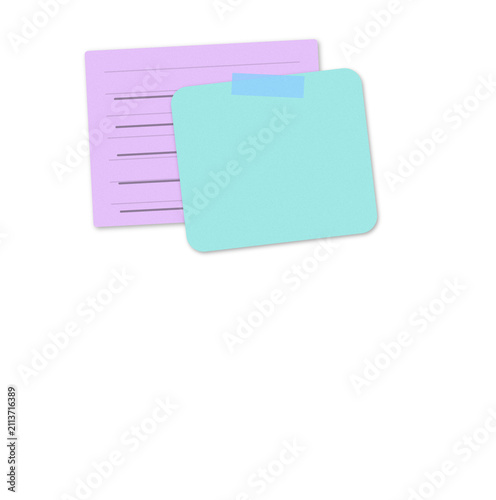 Two overlapping sticky notes with one blank and one lined