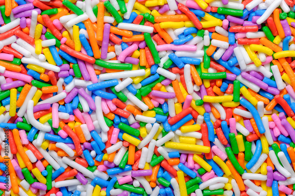 Fototapeta premium Colorful Sprinkles Candy Macro Food Texture Background