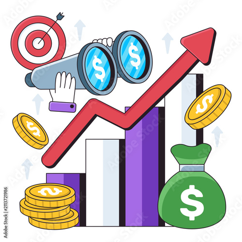 Konstfotografi Modern design illustration of business foreseeing