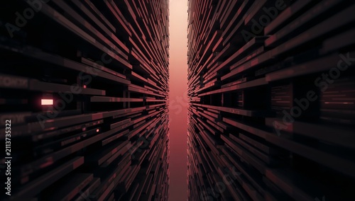 Digital Landscape With Layers of Lines Creating Depth and Perspective During ...