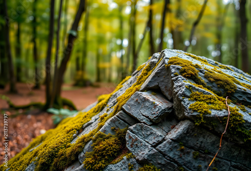 Close-up of moss-covered ro...