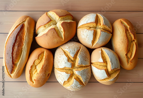 Assorted freshly baked brea...