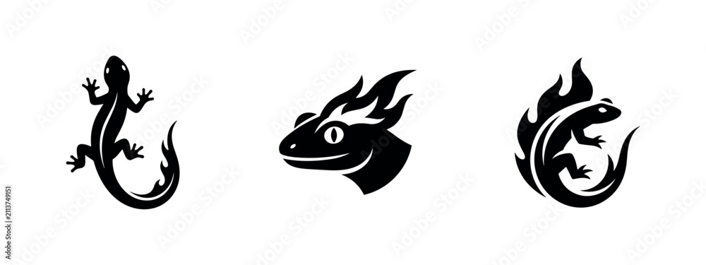Fototapeta premium Lizard and dragon reptile icons