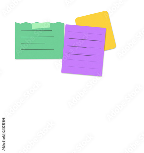 Colorful sticky notes with lists and doodles