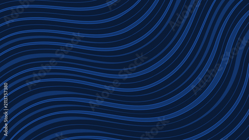 Dark wavy background. Blue pattern with curved lines on navy backdrop