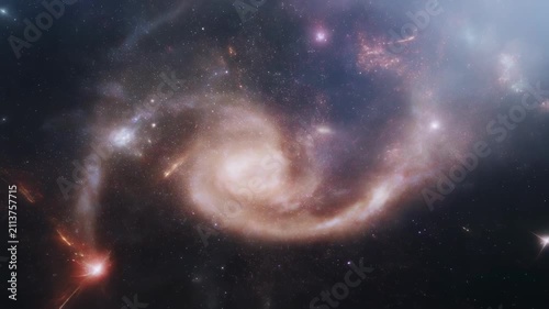 Hypnotic swirling cosmic nebula in deep space