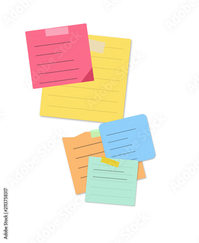 Colorful sticky notes with smiley faces and doodles