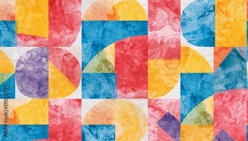 Colorful Abstract Design With Geometric Shapes in Bright Colors