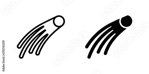 Картината върху платно Comet streaking across sky with trailing tail during night conceptual graphic