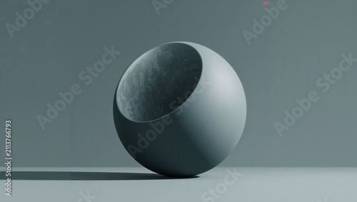 Circle Shape in Grey Setting With Shadow on Surface