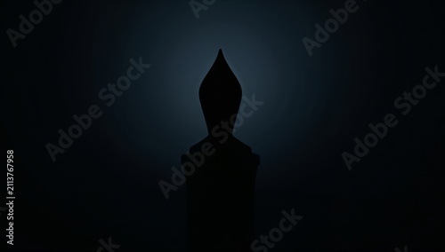 Fountain Pen Silhouette With Blue Lighting in a Dark Space
