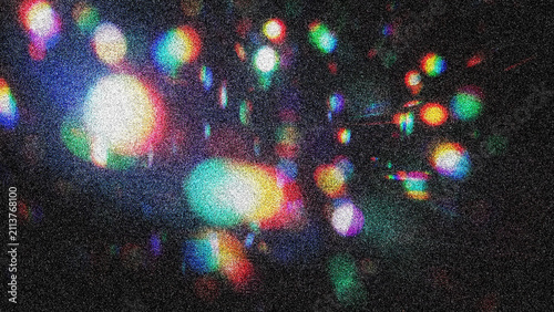 Abstract colorful bokeh light with a large coarse grain texture background illustration