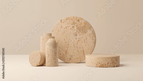 Different Shapes of Natural Stone Objects on a Plain Table