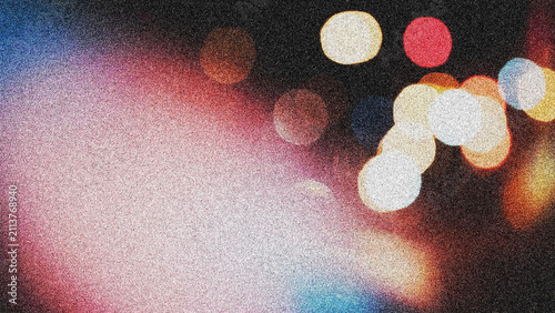 Fotografía Abstract colorful bokeh light with a large coarse grain texture background illus