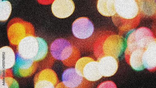 Abstract colorful bokeh light with a large coarse grain texture background illustration