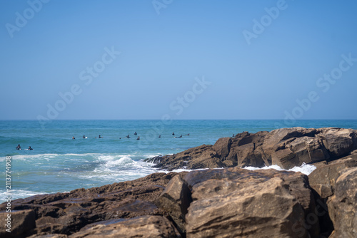Surfers at Anchor Point in Taghazout, Morocco 