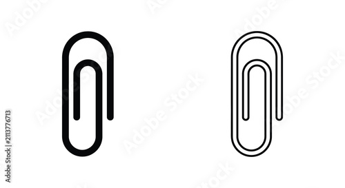 Foto Paperclip Silhouette Icons On White Background attachment