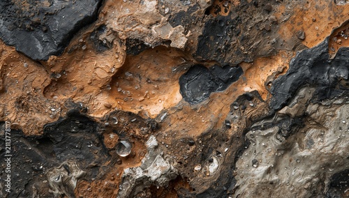 Texture of Natural Stone Found in a Rocky Area With Different Colors and Patt...