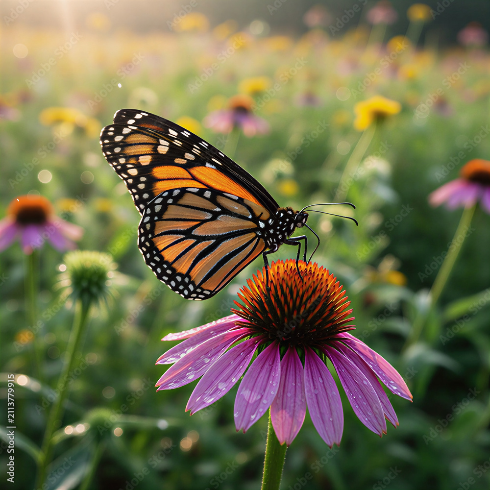 Obraz premium butterfly on flower
