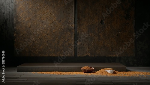 Rustic Kitchen Scene With Spices and Textured Walls at Home