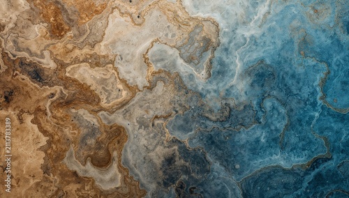 Art Gallery Displays Blue and Brown Abstract Wall Panels During an Exhibition