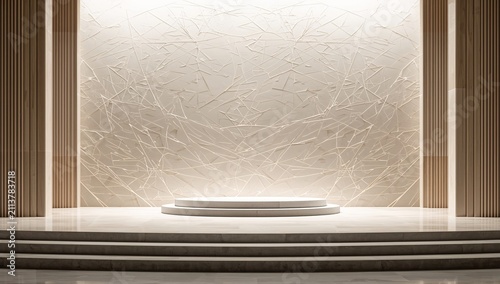 Modern Stage Setup in an Indoor Space With Simple Design and Focused Lighting