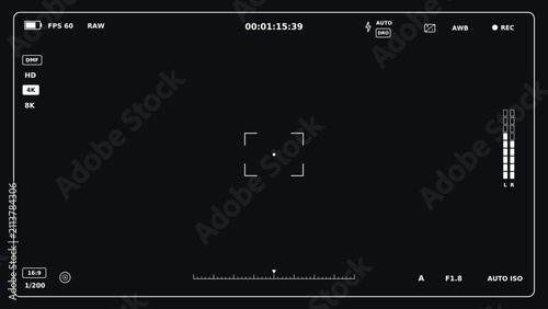 Fotografía Video camera viewfinder on transparent background