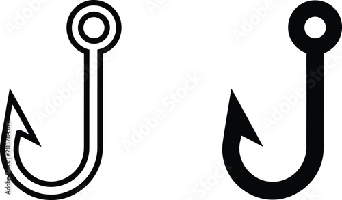 Bild auf Leinwand Angling fishing hook equipment icon vector illustration