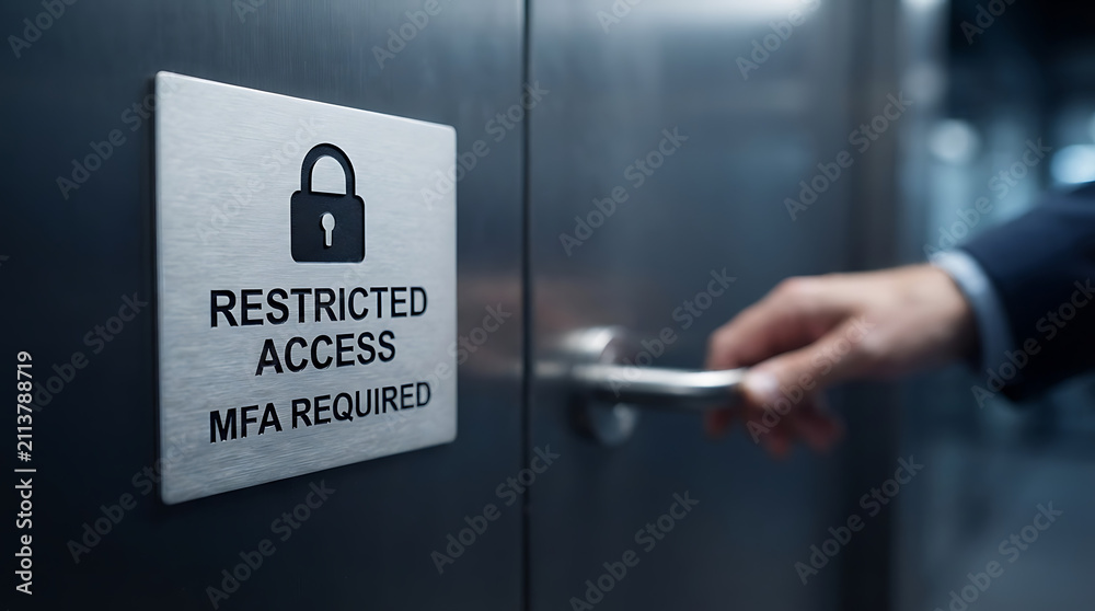 Naklejka premium MFA Concept – Multi-Factor Authentication, Secure Login and Cybersecurity Protection