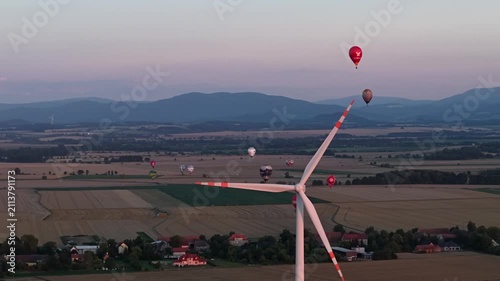 balloon festival drone shot