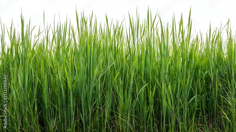 Fototapeta premium Lush green grass fills the frame, creating a vibrant, natural backdrop suitable for outdoor-themed projects, gardening, or ecological concepts, Ideal for advertisements or educational material,