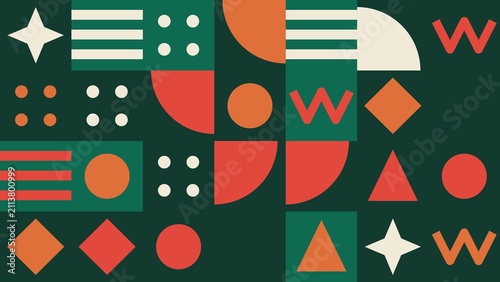 Classic Christmas Pattern Background with Traditional Festive Ornaments and Knit Texture