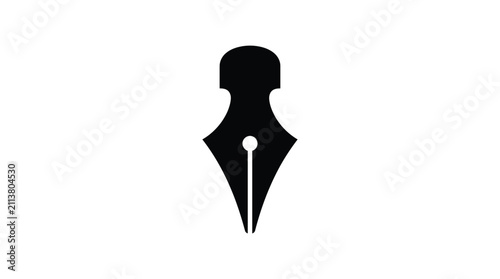 Quadro su tela Fountain pen nib silhouette on a white background