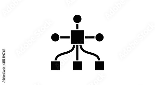 Vector illustration of network hierarchy diagram icon on a transparent background