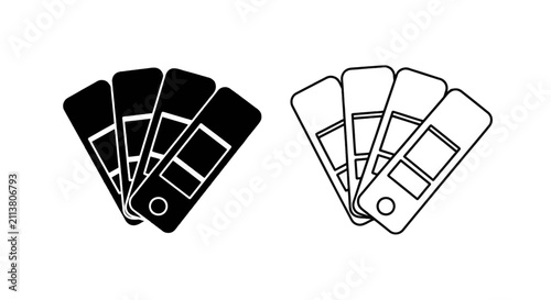 Vector illustration of color palette swatches icon set on a transparent background