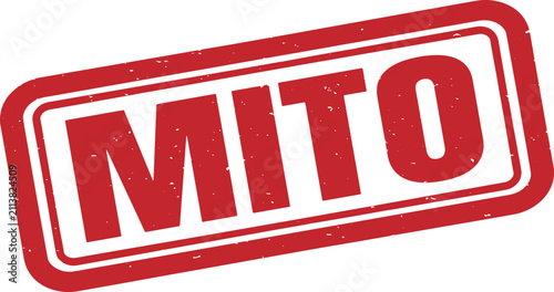 MITO (Myth) rubber stamp with MITO Spanish/Portuguese/Italian word
