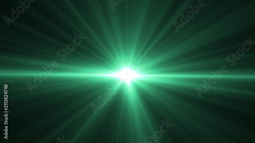 Bright green light explodes outward from central point