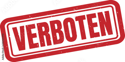 VERBOTEN (Forbidden) rubber stamp with VERBOTEN German word