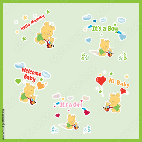baby shower card sticers