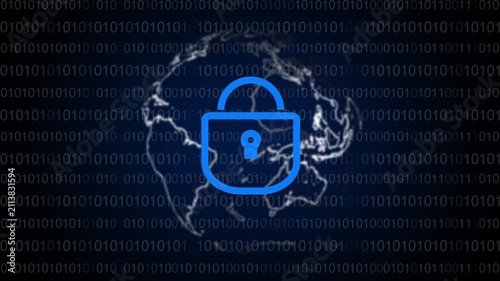 Security padlock animation layers superimpose digital locking shapes over binary world globes. Managed web hosting platforms emphasize cloud data security padlock animation setups.