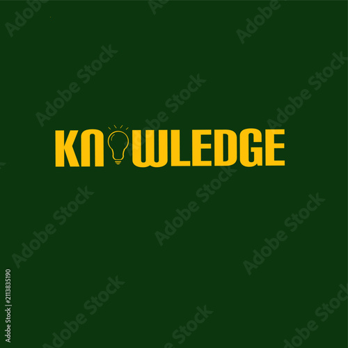 none Minimalist typography of the word knowledge on dark green background symbolizes education ,learning ,wwisdom and intelligence perfect for school ,universitu,book and course project