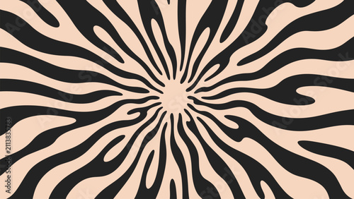 Fotografie Organic Vortex Line Illustration Featuring Wavy Rotational Motion for Decorative